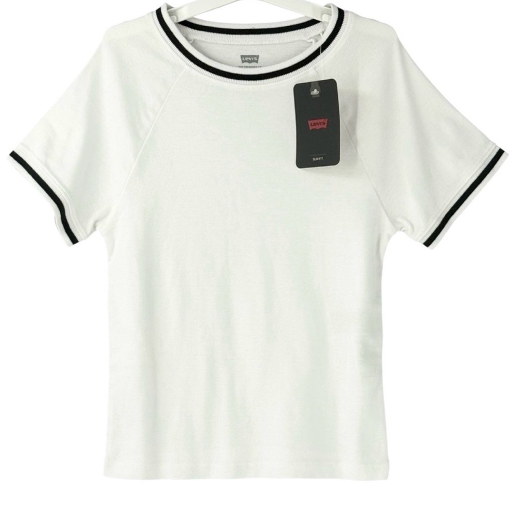 Levi’s juniors white and black Short Sleeve Top NWT